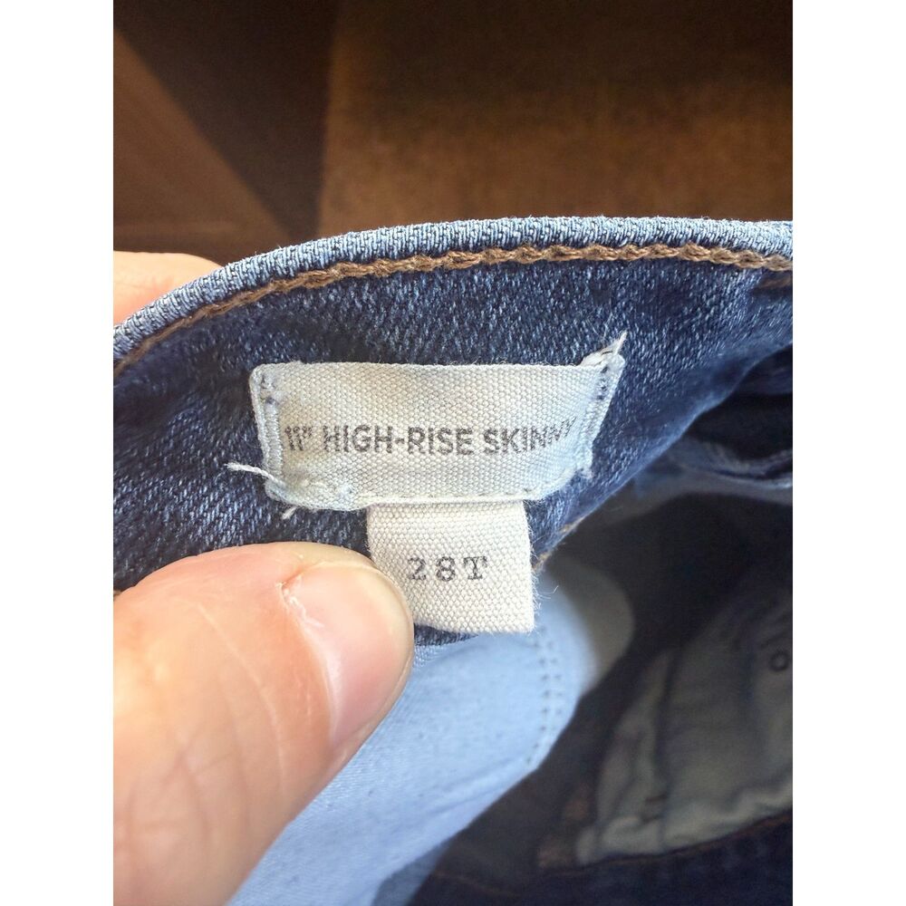 Madewell 11" High-Rise Skinny Jeans in Blue Size 28T Tall - Picture 4 of 8